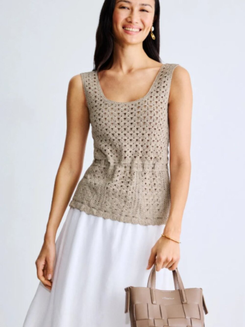 RTR-245 Rosetta Getty x RTR Sparkle Crochet Sleeveless Top